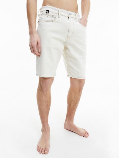 Calvin Klein Ruhák HU930842 | Calvin Klein Organic Cotton Férfi Farmer Rövidnadrág Világos Kék